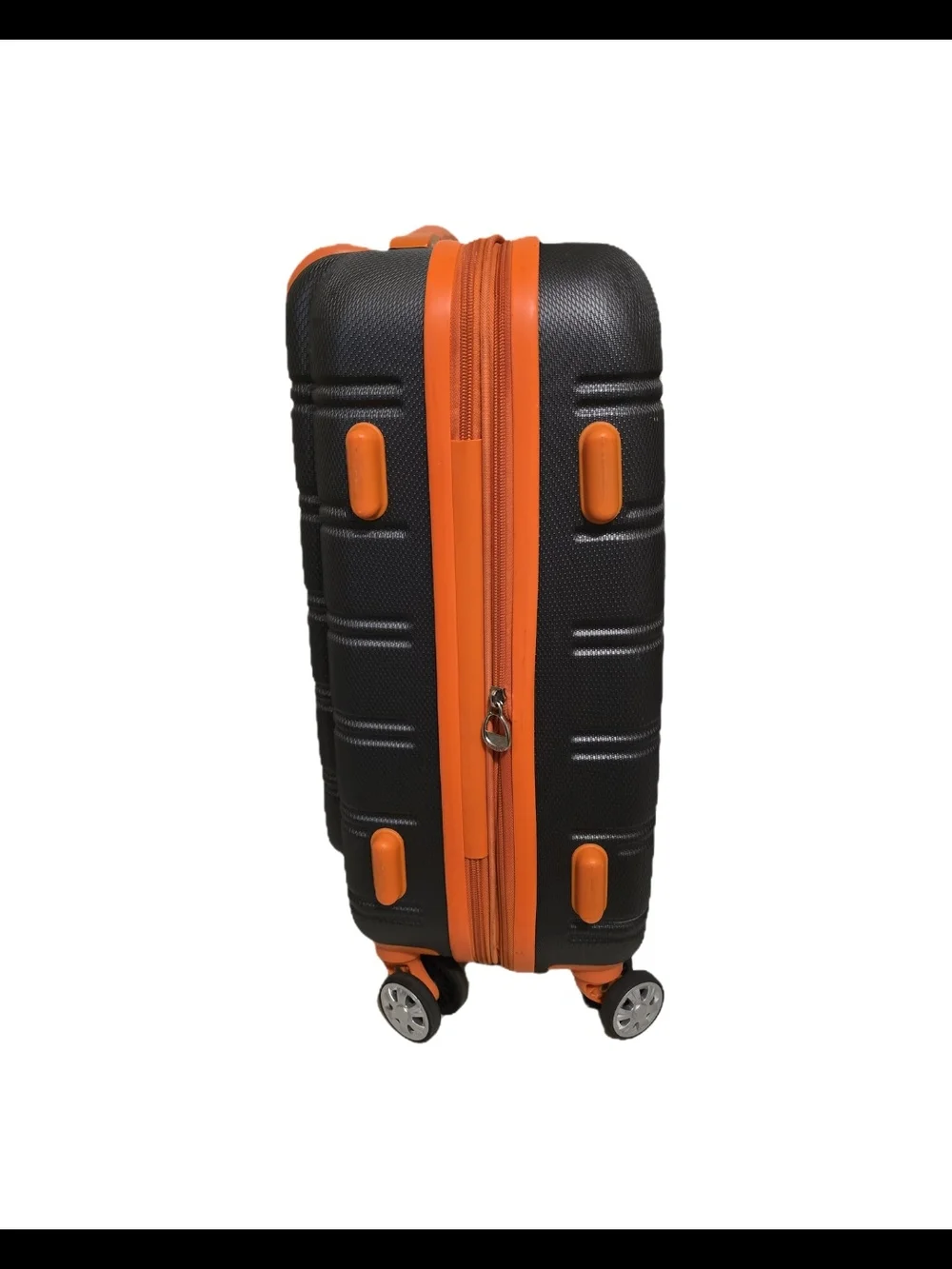 Black and Orange Carry-On Spinner Luggage